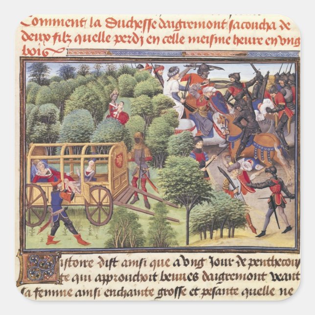 Sticker Carré Comment la duchesse d'Aigremont a donné naissance (Devant)