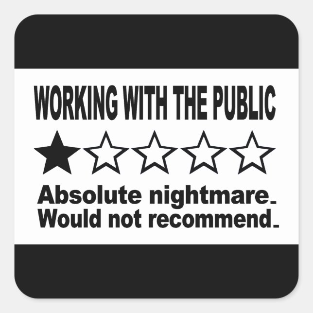 Sticker Carré Commentaire d'une étoile   (Devant)