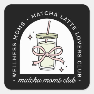 Sticker Carré Communauté de groupe de maman matcha drôle