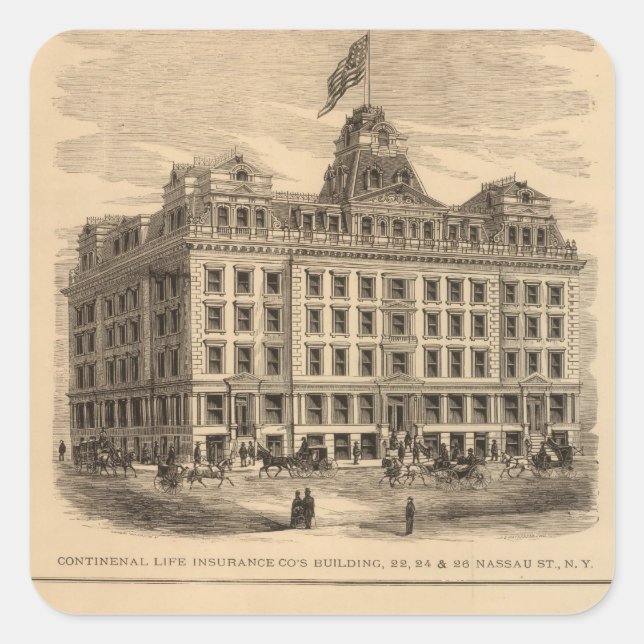 Sticker Carré Compagnie d'assurance-vie Continental (Devant)