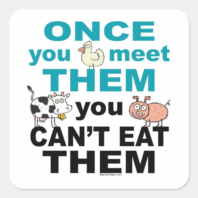 Sticker Carré Compassion animale (Devant)