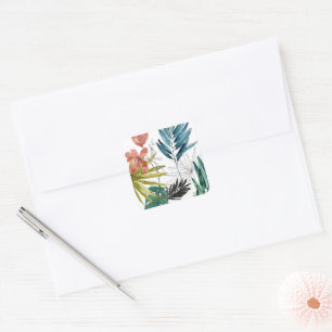 Sticker Carré Composition tropicale