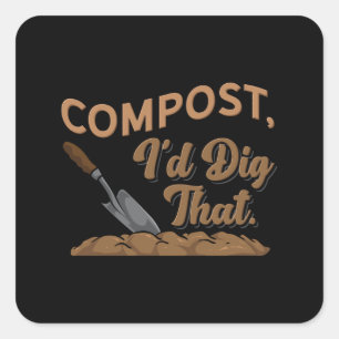 Sticker Carré Compost de jardinage
