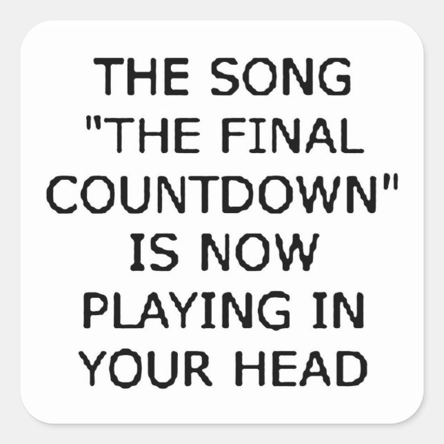 Sticker Carré compte à rebours final de la chanson maintenant jo (Devant)