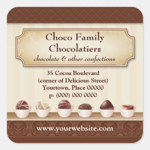 Sticker Carré Compteur d'affichage de Chocolatier promotionnel