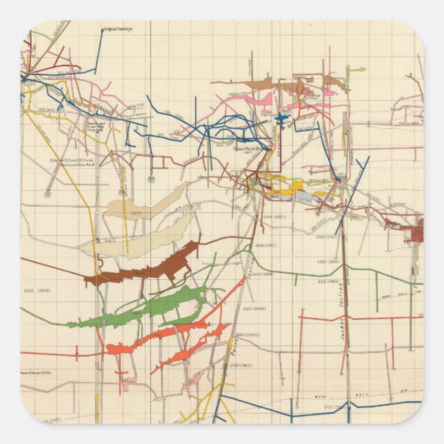 Sticker Carré Comstock Mine Maps Numéro VI (Devant)
