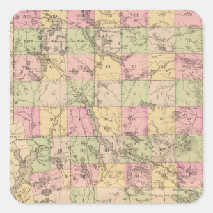 Sticker Carré Comté de Piscataquis, Maine