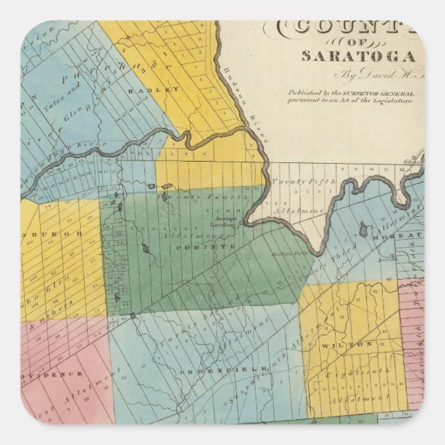 Sticker Carré Comté de Saratoga (Devant)