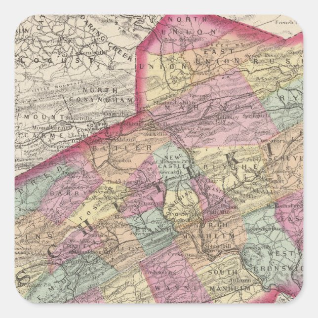 Sticker Carré Comté de Schuylkill (Devant)