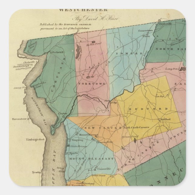 Sticker Carré Comté de Westchester (Devant)