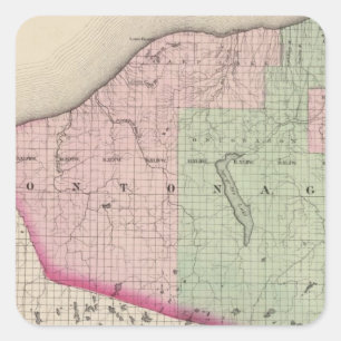 Sticker Carré Comté d'Ontonagon Michigan