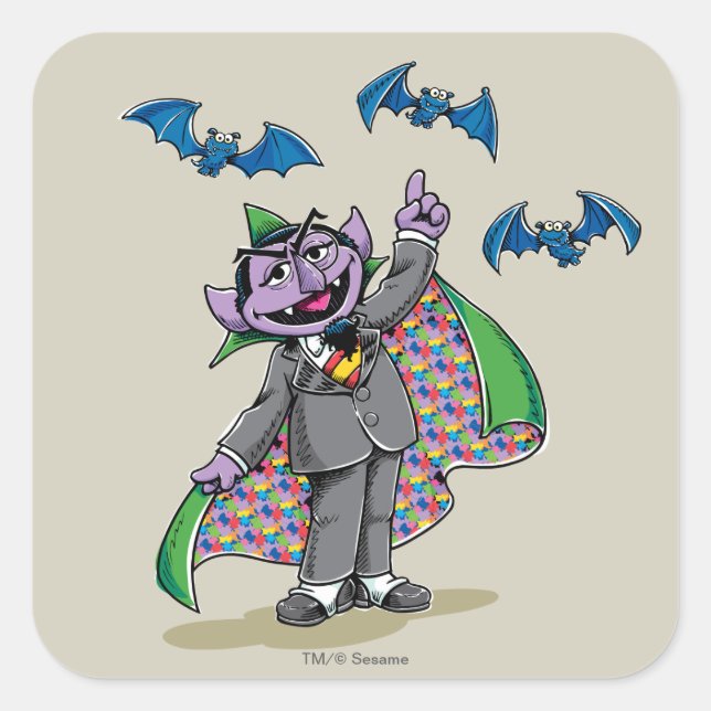 Sticker Carré Comte von Count vintage (Devant)