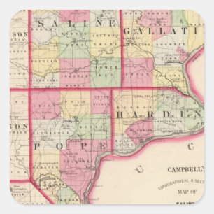 Sticker Carré Comtés de Saline, Gallatin, Hardin, Pape
