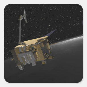 Sticker Carré Concept artistique de la reconnaissance lunaire Or