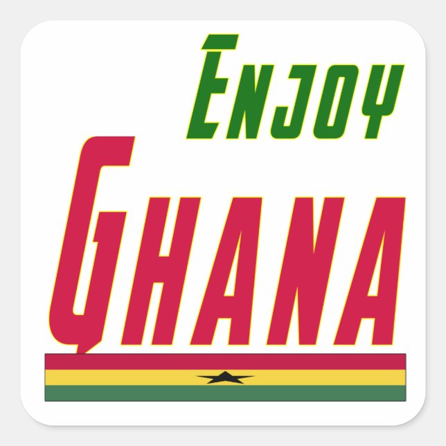 Sticker Carré Conception cool Pour Le Ghana (Devant)