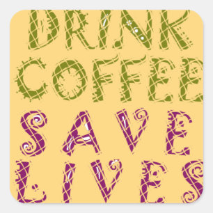 Sticker Carré Conception de citation de selfie de café drôle