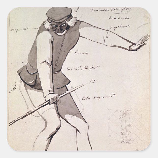 Sticker Carré Conception de costume pour Acrobat (Devant)