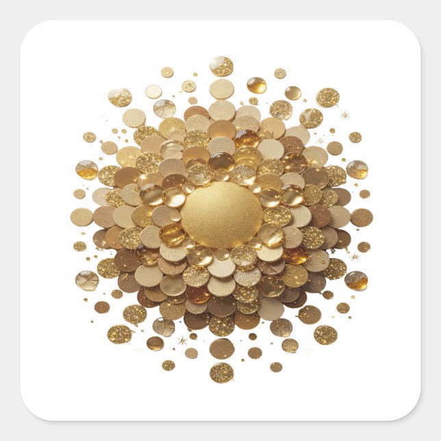 Sticker Carré Conception de décalque GOLDEN SPHERE Sharp Gold (Devant)