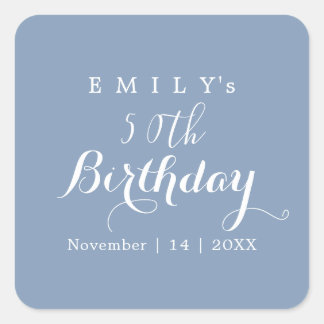 Sticker Carré Conception de fête d'anniversaire en typographie m