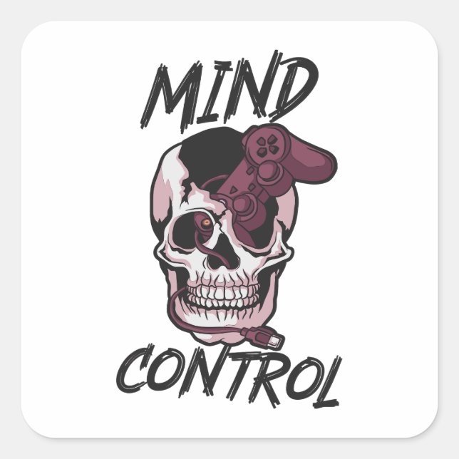 Sticker Carré Conception de jeux de contrôle mental (Devant)