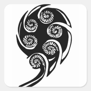 Sticker Carré conception de koru d'aotearoa