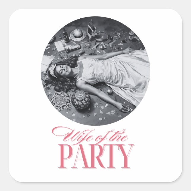 Sticker Carré Conception de la fête de l'épouse | Fête de la mar (Devant)