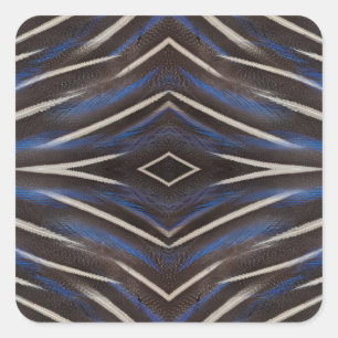 Sticker Carré Conception de la plume de pintade de diamant