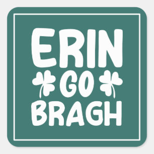 Sticker Carré Conception de la Saint-Patrick Erin Go Bragh-60850