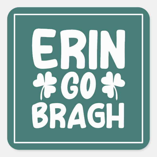 Sticker Carré Conception de la Saint-Patrick Erin Go Bragh-60850 (Devant)