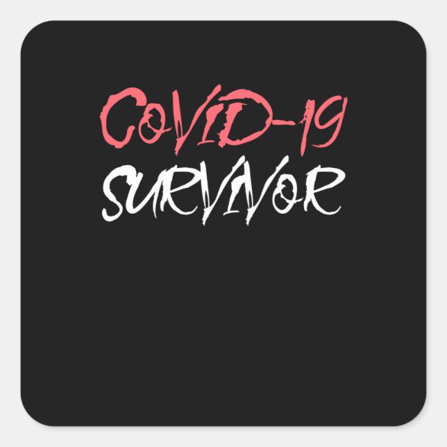 Sticker Carré Conception de la sensibilisation des survivants du (Devant)