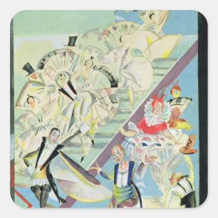 Sticker Carré Conception de l'étape pour l'opérette