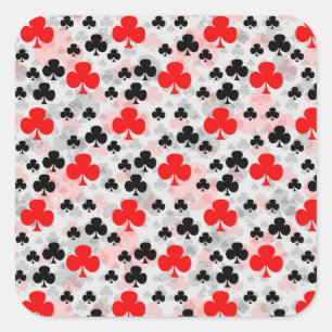 Sticker Carré Conception de motif abstrait du Red Black Clover C