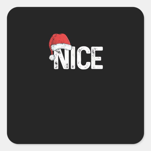 Sticker Carré Conception de Noël drôle de correspondance méchant (Devant)