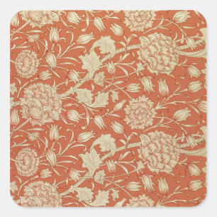 Sticker Carré Conception de papier peint de tulipe, 1875