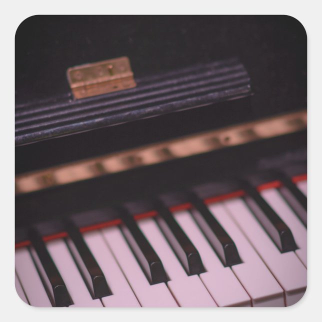 Sticker Carré Conception de piano géniale (Devant)