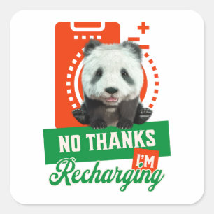 Sticker Carré Conception de recharge de batterie d'introverti pa