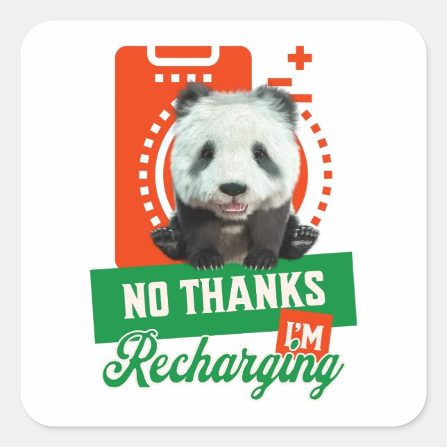 Sticker Carré Conception de recharge de batterie d'introverti pa (Devant)