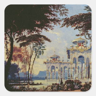 Sticker Carré Conception de scène pour 'Ruslan et Lyudmila' par