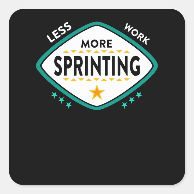 Sticker Carré Conception de sérigraphie pour un sprinter (Devant)
