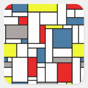 Sticker Carré Conception de style de Mondrian