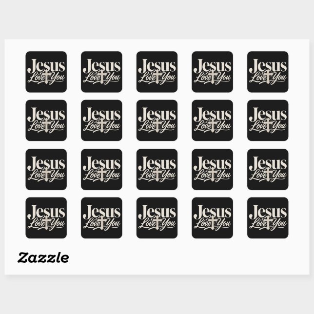 Sticker Carré Conception de sublimation chrétienne (Feuille)