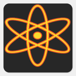 Sticker Carré Conception de symboles nucléaires