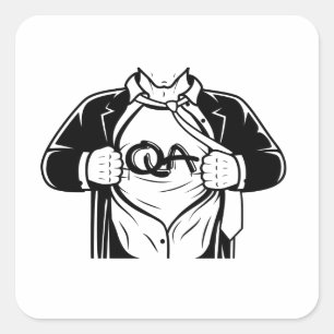 Sticker Carré Conception de testeur d'assurance qualité Super lo