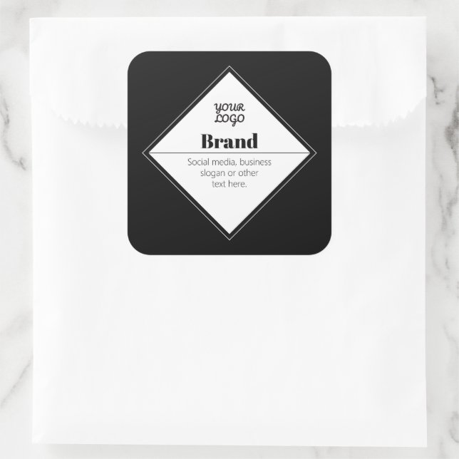 Sticker Carré Conception de texte moderne éditable & Votre logo (Sac)