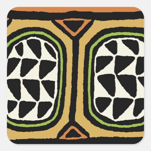 Sticker Carré Conception de textile Kuba africain (Devant)