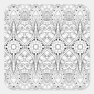Sticker Carré Conception de Zendoodle Tribal
