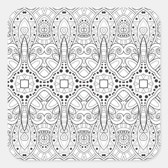 Sticker Carré Conception de Zendoodle Tribal (Devant)
