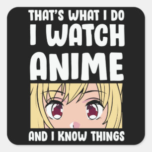 Sticker Carré Conception des devis Je regarde Anime