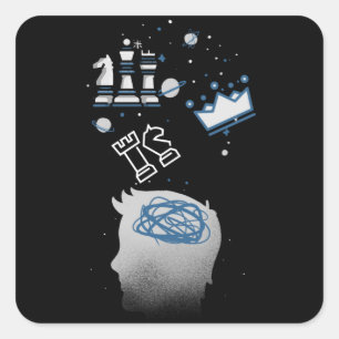 Sticker Carré Conception des échecs
