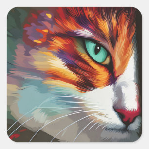 Sticker Carré Conception des yeux de chat